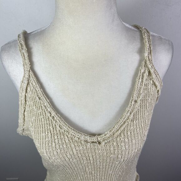 Free People We The Free Dont Go Crochet Tank Size XS Beach Boho Oversized Vacay - Picture 4 of 15